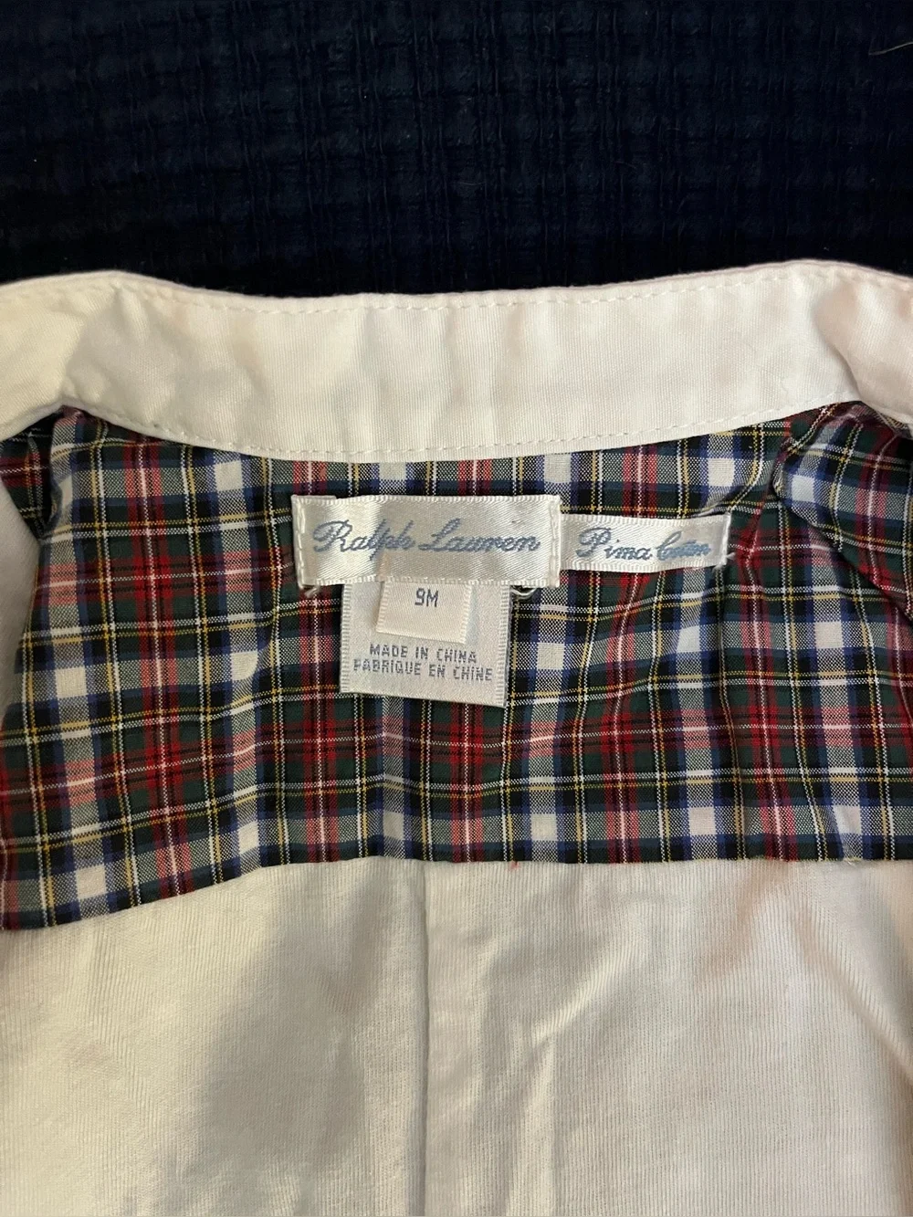 Ralph Lauren Plaid boys one piece with tuxedo collar and pleats. Beautiful!!